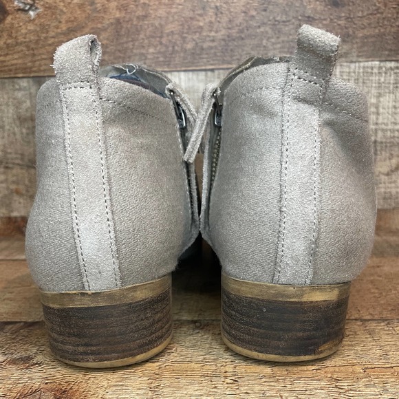 TOMS Deia Leather Ankle Boot Tan Suede Booties Size 11 - Picture 7 of 12